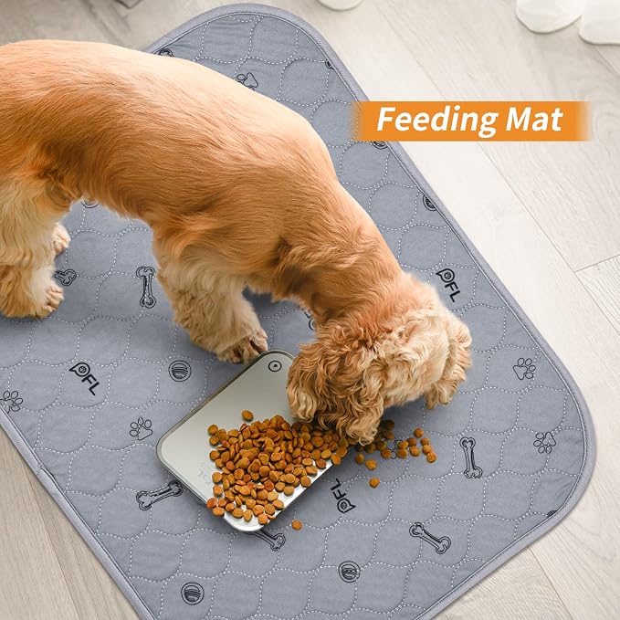 Washable Pee Pads for Dogs, Absorbent, Non-Slip, 2 Pack 36x41 Puppy Pads | Reusable, Non-Slip Whelping Pads Dog Mats with Bone Print for Floor Protector, Couch Cover, Crate, Potty Training,Senior Dog