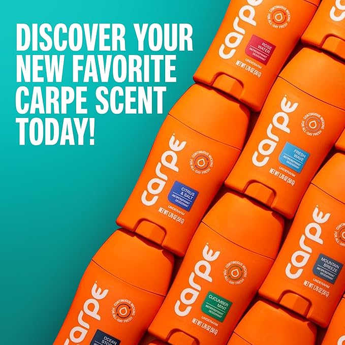 Carpe Underarm Deodorant Antiperspirant - Extra Strength Men's Antiperspirant with 72 Hour Sweat Control - Deodorant for Men - Helps Eliminate Odor - Clean Sport Scent