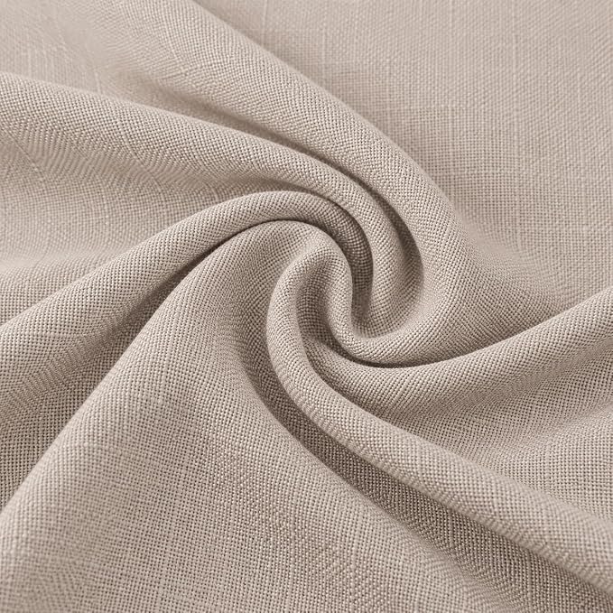 Meekio Set of 2 Natural Beige Throw Pillow Covers 20x20, Modern Farmhouse Linen Blend Decorative Pillow Covers for Couch Sofa Bed, Neutral Home Decor