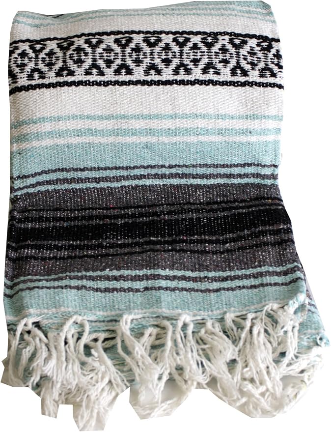 Canyon Creek Authentic Mexican Yoga Falsa Blanket (Sea Green)