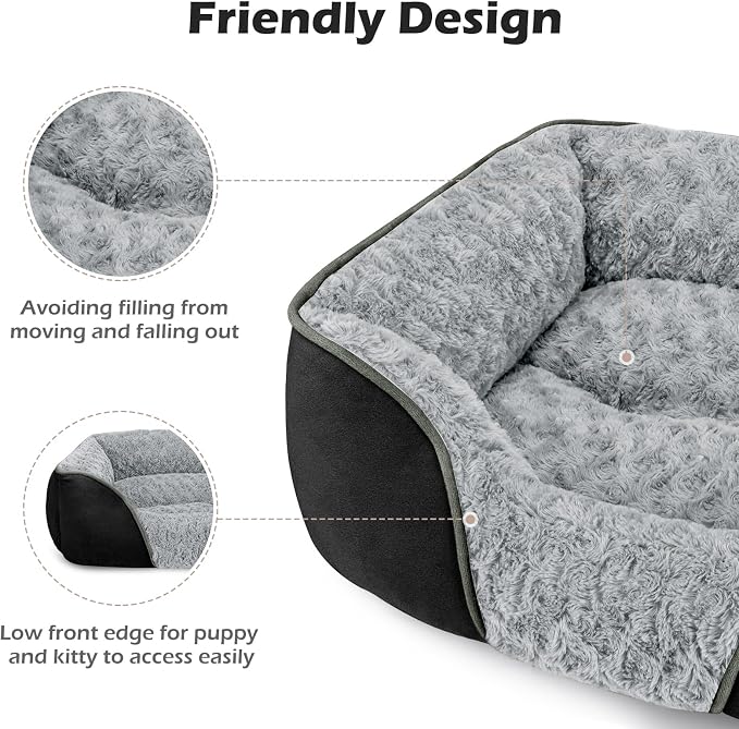 XX-Large Dog Bed Rectangle Washable Orthopedic Soft Calming Sleeping Durable Pet Cuddler with Anti-Slip Bottom