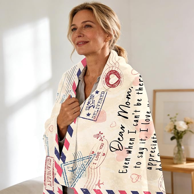 UFOORO Gifts for Mom, Mom Birthday Gifts Blanket, Moms Gift for Women from Daughter Son, We Love You Present for Mother Mommy Mothers Day Blankets for Bed Couch 55 * 70 inch