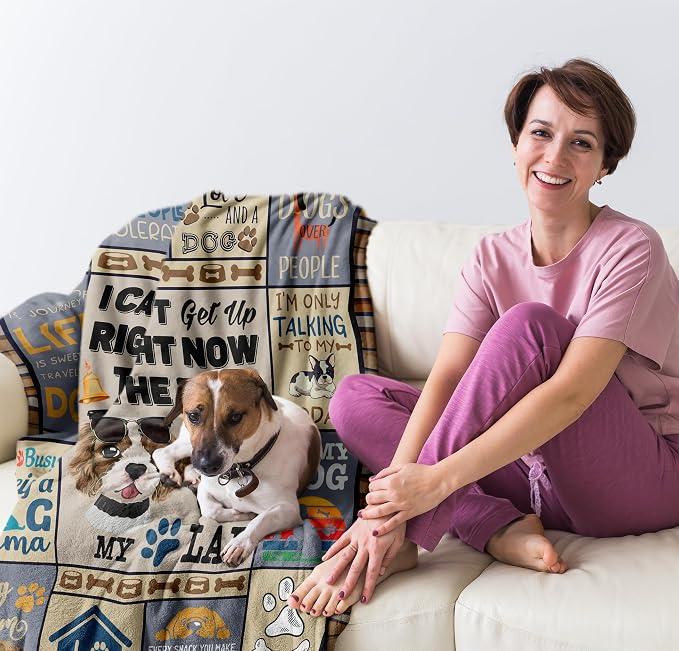 Dog Mom Gifts for Women, Dog Lovers Gifts for Women Blanket 50"x60" | Gifts for Dog Lovers, Dog Gifts for Women, Dogs Mom Blanket, Soft Throw Blanket with Dogs on It for Birthday/Christmas