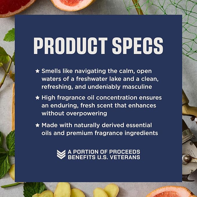 Duke Cannon Proper Cologne Huron | Men's Eau de Parfum | Fresh Water and Neroli | Aquatic, Fresh, Long-Lasting Scent | 1.7 fl oz
