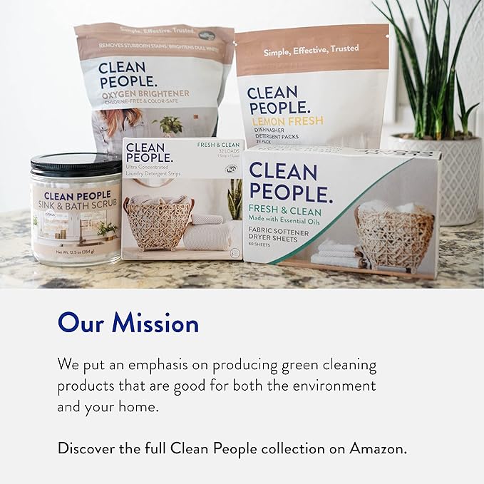 The Clean People Laundry Detergent Pods - Hypoallergenic Laundry Pods - Ultra Concentrated, Recyclable Packaging, Stain Fighting - Peppermint, 96 Pack