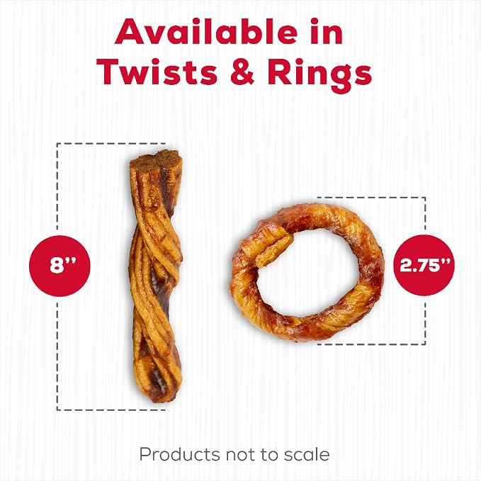 Country Kitchen Rawhide Free Beef Rings Dog Chews, 7 Count | Made with Real Beef, Highly Digestible, Gluten Free