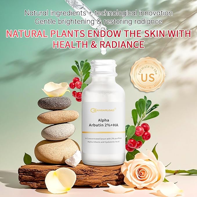 Alpha Arbutin 2% Serum for Dark Spots, Acne Scars, Pore Minimizer, Hydration & Removing Pigmentation - Hyaluronic Acid Serum, 1 Pcs 30 ML- 1 Fl Oz