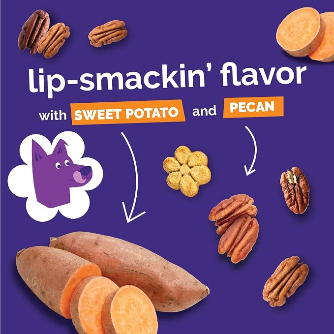 Fruitables Baked Dog Treats, Sweet Potato Snacks for Dogs, Low Calorie & Delicious, No Wheat, Corn or Soy, Healthy Puppy Training Treats, Made in the USA, Sweet Potato and Cranberry Flavor, 7oz | Healthy Dog Treats, Training Treats, Crunchy Dog Biscuit...