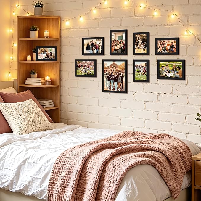 upsimples Picture Frames set of 19, Including 8x10, 5x7, 4x6 Black Frame | Multi Picture Frames Collage Wall Decor, Gallery Wall Frame Set, Gift For Christmas, Mothers' day, Wedding, Dorm, Living Room