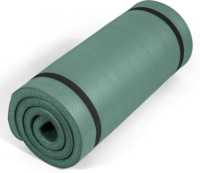 Tone Fitness 1-Inch Thick Yoga Mat | High-Density, Non-slip Exercise Mat with Carrying Strap for Yoga, Pilates, & Home Gym Workouts | Multiple Options