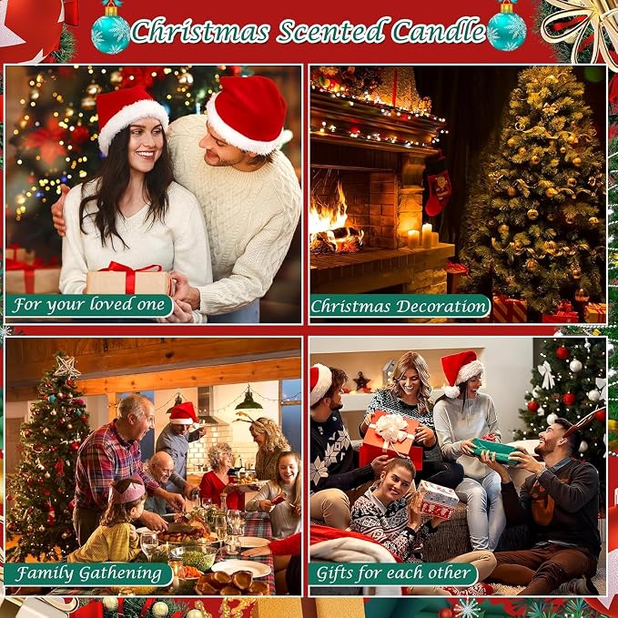 12 Pack Christmas Scented Candles with Natural Soy Wax, Long Lasting Aromatherapy Soy Candles for Home Scented, Christmas Candles Gift Set for Women & Men