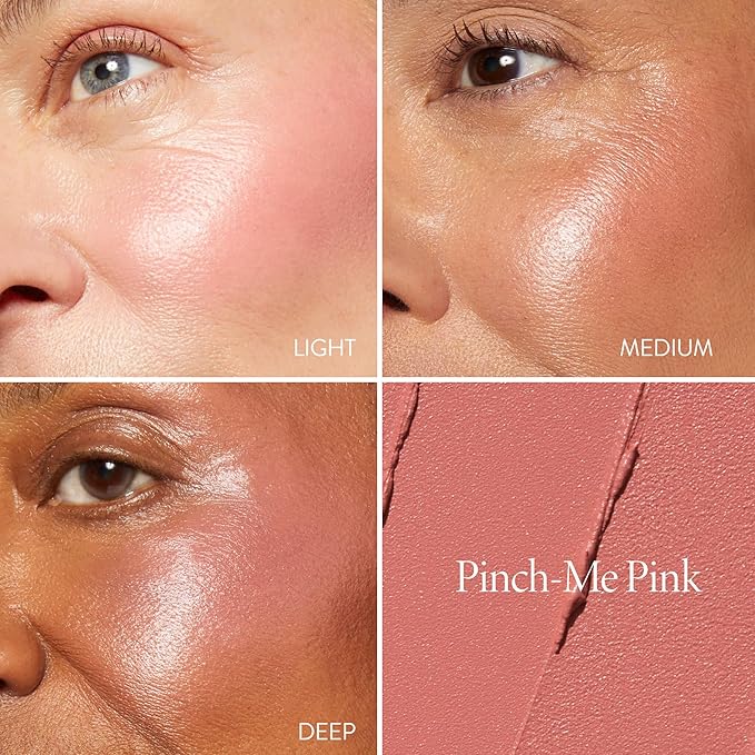 LAURA GELLER NEW YORK The Wonder Balm Cream Blush - Hydrating Weightless Subtle Hint of Color + Glow for Mature Skin - Vegan Squalane - Apply to Cheeks & Lips (02 Pinch-Me Pink)