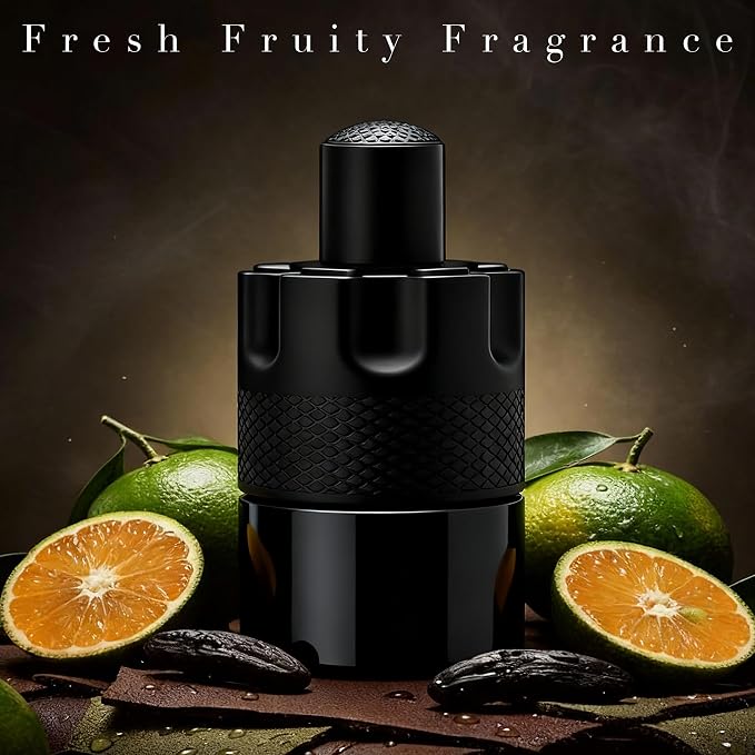 AFLUXE AZURA NOIR-INTENSE Long-Lasting Cologne for Men | Fresh Citrus & Woody Scent | Eau de Toilette 100ml Spray | Day to Night Fragrance