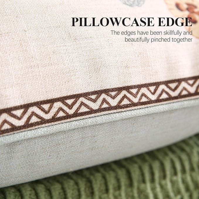 Designer Linen Throw Pillow Cover,Set of 2,18"x18"-Serenity D | Vintage French Elegant Square Decor Pillow Cover,Concealed Zipper Design,Light Beige,Sofa,Bedroom,Living Room,Chairs