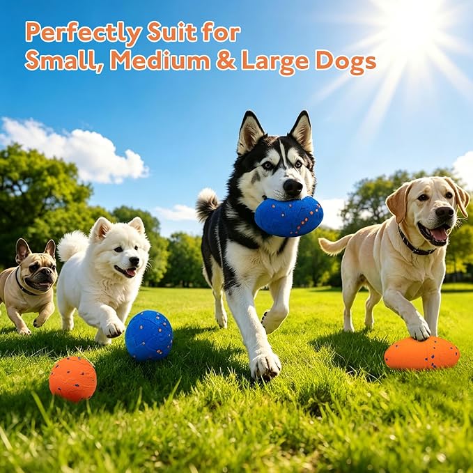 Interactive Dog Toys Ball with 2 Shells – Automatic Moving Rolling(Orange)