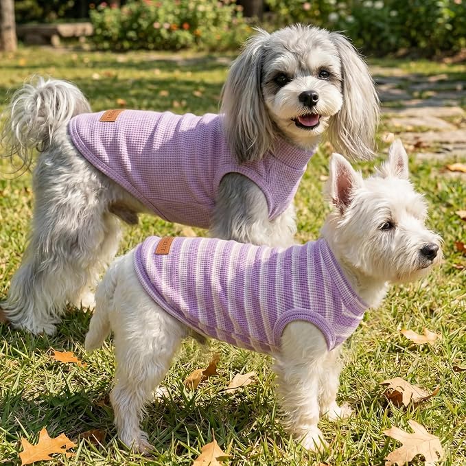 3Pack Dog Shirts Lightweight Waffle Dog Shirt for Small Dogs Sleeveless Dog Shirt for Small Medium Boy Girl Dogs Cozy & Breathable Pet Vest