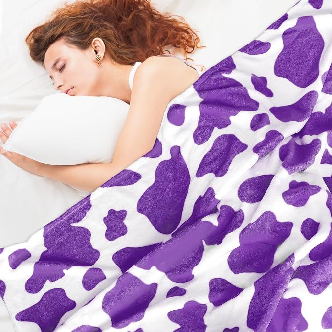HSEEC Warm Blanket Purple Throw Blankets Fleece Blanket Soft for Bed