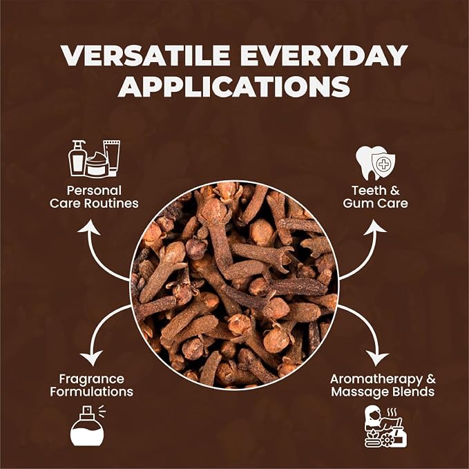 Clove Bud Essential Oil - Steam Distilled 100% Pure Eugenia Caryophyllus Clove Oil for Diffuser, Aromatherapy, Massage, DIY Skincare Hair Care, Warm Spicy Fragrance Natural - Indonesia - 10 ml