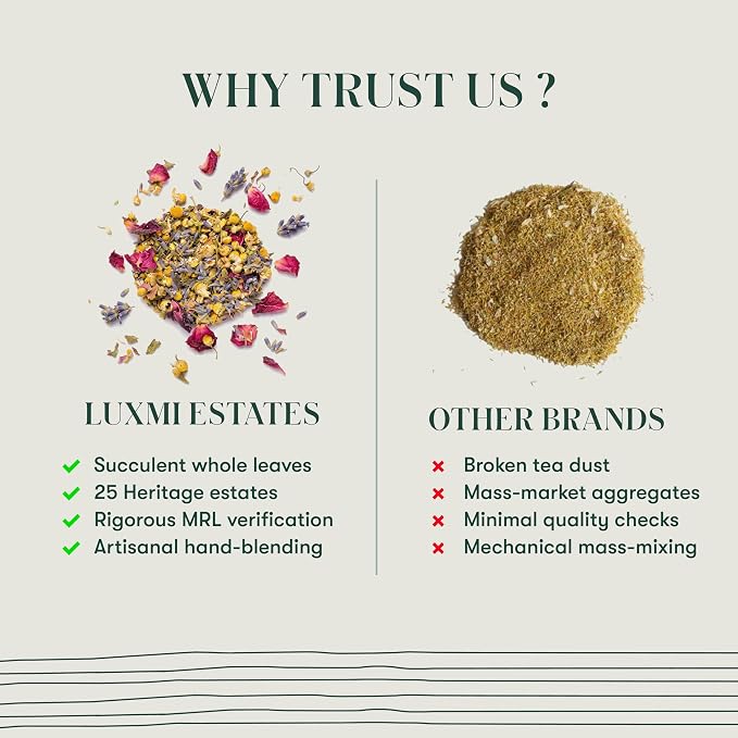 Luxmi Estates Valerian Dream Tea | 25 Pyramid Tea Bags (50g, 1.76oz) | USDA Organic Five-Herb Blend with Valerian Root, Chamomile, Lavender, Rose Petals & Peppermint | Caffeine-Free, Vegan