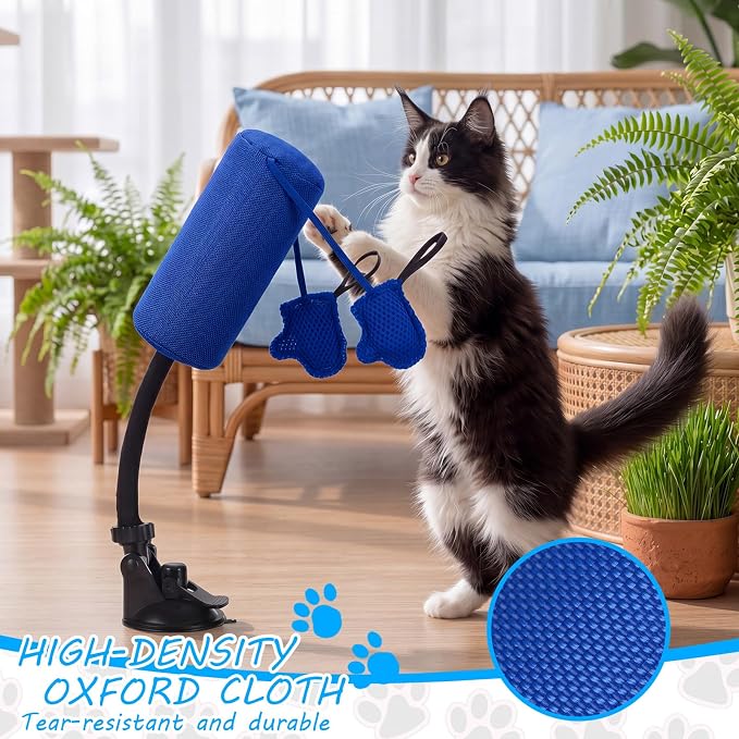 1 Pcs Cat Punch Bag Toy Suction Cup Base Catnip,Blue