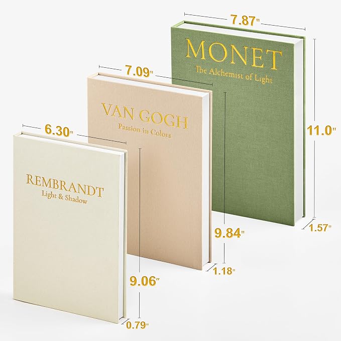 JARLINK Aesthetic Decorative Books, Set of 3 Linen Faux Book Boxes, Sage | Stylish Storage Boxes for Home Decor, Photo Organization, & Keepsakes, Faux Books for Coffee Tables, Bookshelves, or Mantles