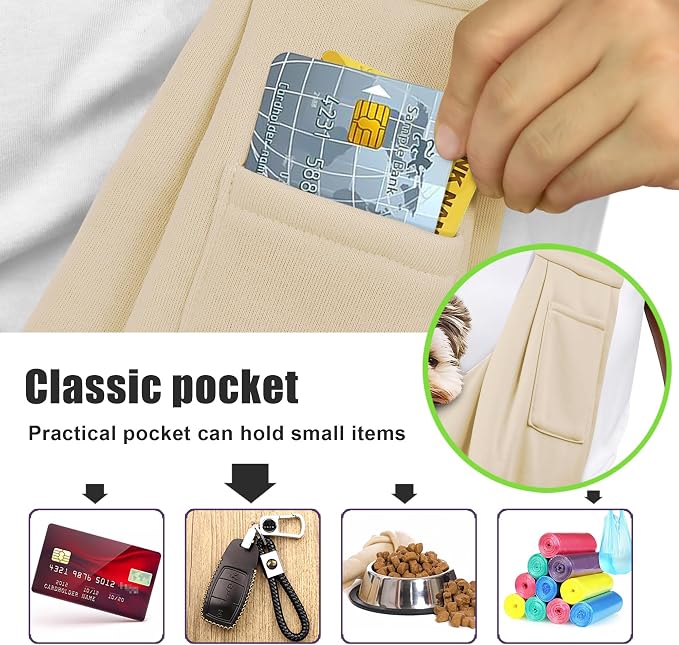 Tomkas Small Dog Cat Sling Carrier Puppy Purse Travel Wrap Soft Crossbody Pet Bag (Cream, M - Classic Pocket & Classic Strap)