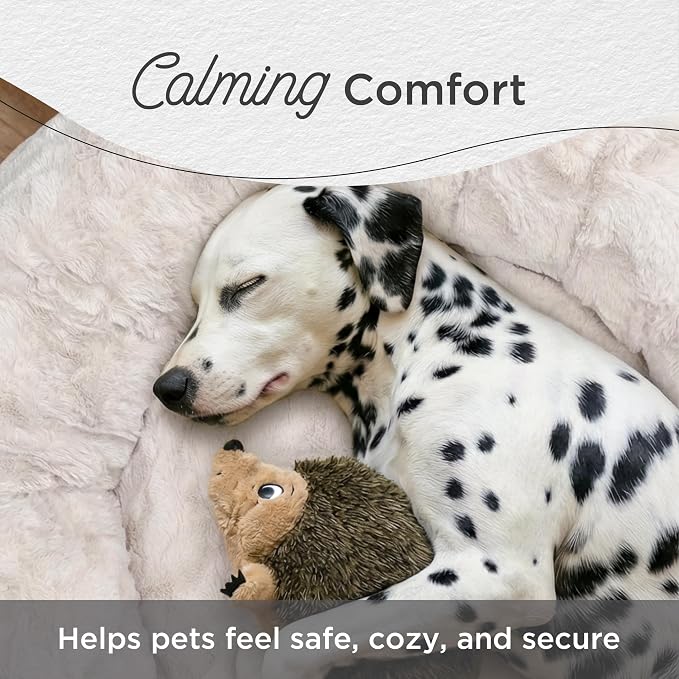 Best Friends by Sheri Original Calming Donut Dog Bed, Mink Gray, 30" | Machine-Washable Cover, Lux Faux Fur, Orthopedic Support, Sense of Security, Water-Resistant Base, Medium Dogs Up to 45 lbs