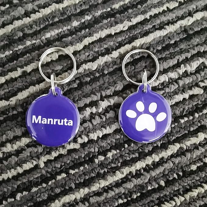 RFID Microchip Replacement Collar Tag 2 Pack for Cats and Dogs Use for Smart Auto Pet Door and Feeder 1.1 Inch Dia Waterproof (Blue)