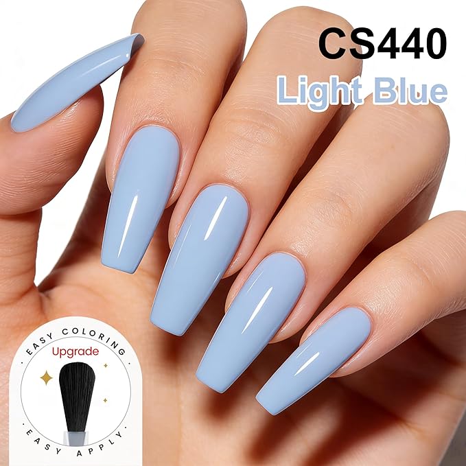 YTD Likomey Gel Nail Polish,15ml Light Blue Soak Off UV Nails Gel,Salon Home DIY Nail Art Manicure and Pedicure Gel Varnish,CS440
