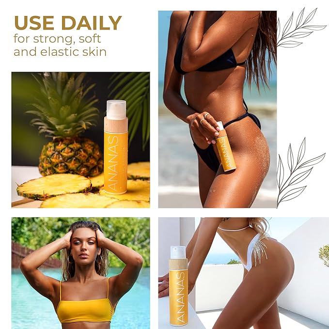 COCOSOLIS ANANAS Tanning Bed Lotion Accelerator - Organic Tanning Lotion with vitamin E & Pineapple Scent | Tanning Oil Enhancer For a Rich Chocolate Tan - Nourishing Body Lotion (3.72 fl oz)