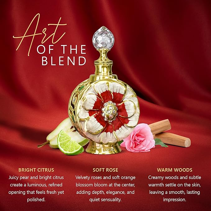 Swiss Arabian Layali Rubis – Arabian Perfume Oil Fragrance with Rose, Pear and Orange Flower – Luxury Products From Dubai – Long Lasting & Addictive Parfum – Arabic Perfume Oil for Women (0.5 oz)