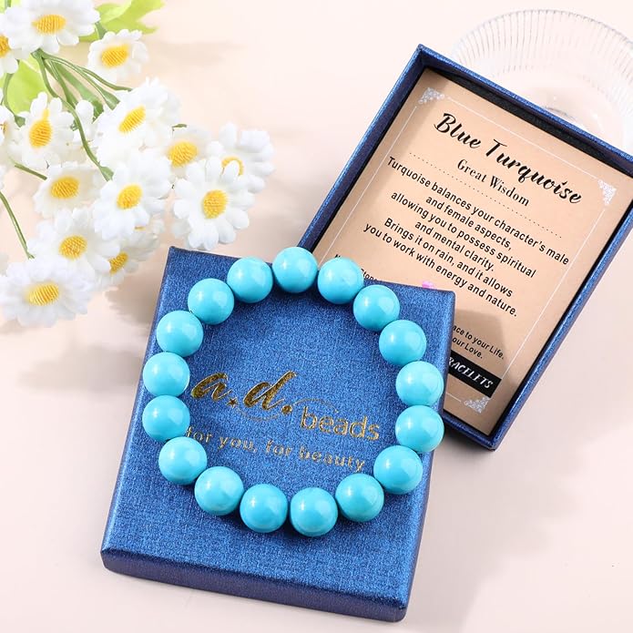 AD Beads Handmade Gemstone Stretch Elastic Bracelet Crystal Healing Reiki Nature's Beauty and Spiritual Essence Unisex