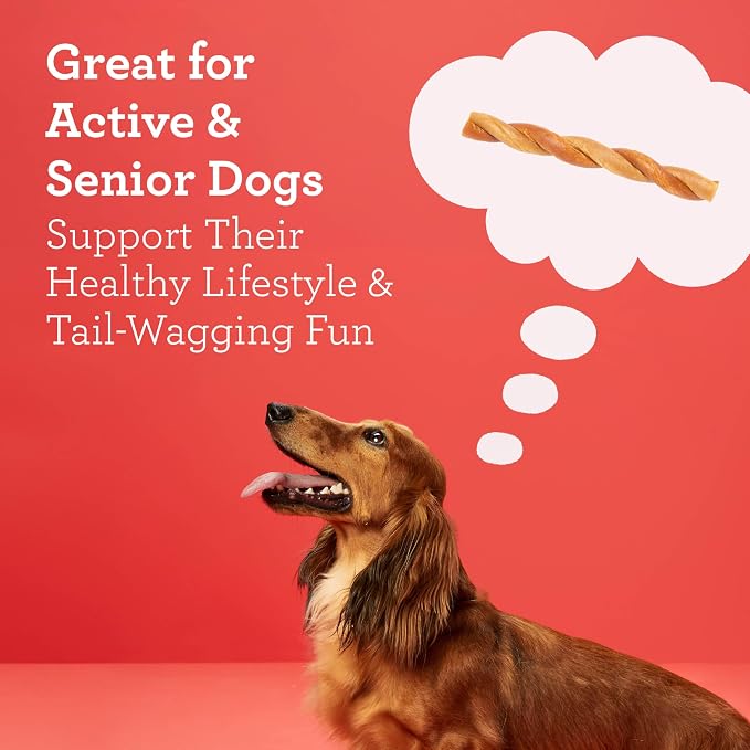 DreamBone CollaYUMS Twists Plus Collagen Rawhide-Free Dog Treats, 20 Count | Supports Hip and Joint Health, Daily Chew, Digests Safely and Completely, With Real Chicken & Peanut Butter, For Adult Dogs