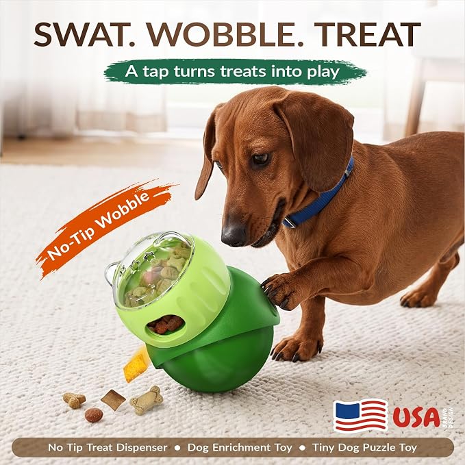 KADTC Wobble Treat Dispensing Ball, Slow Feeder & Puzzle Toy for Small Dogs