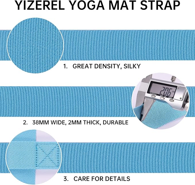 2 Packs Yoga Mat Strap for Carrying, Yoga Mat Carrier, Adjustable Yoga Mat Sling for Yoga Mat Exercise Mat