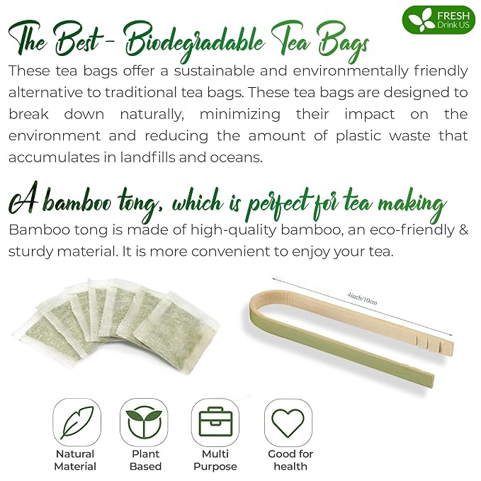 FreshDrinkUS, Premium 35 Sage Leaf Tea Bags, 100% Natural & Pure from Sage Leaves. Loose Leaf Herbal Tea. Made with Natural Material Tea Bags. No Sugar, No Caffeine, No Gluten, Vegan.