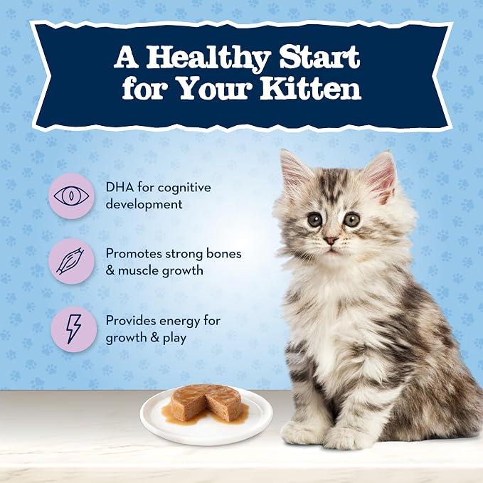 Blue Buffalo Baby Blue Natural Kitten Wet Cat Food, Healthy Growth Formula with DHA, Chicken Recipe Multi-Pack, 3-oz. Cans (Pack of 24)