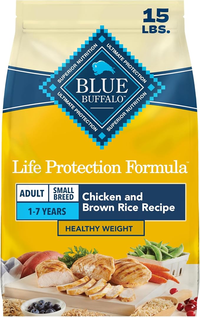 Blue Buffalo Life Protection Formula Healthy Weight Small Dog Food, 15 lb | Real Chicken #1 Ingredient, Promotes Lean Muscles & Weight Control in Small Breed Dogs, Antioxidant-Rich LifeSource Bits