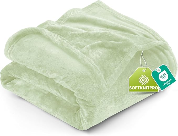 Utopia Bedding Soft Fleece Bed Blanket King Size Sage Green (90x102 Inch) | Microfiber Plush Warm Lightweight Breathable Cozy Blanket Anti-Static, All Season Use, Gift for Women and Men