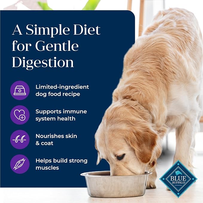 Blue Buffalo Basics Turkey Adult Skin & Stomach Care Dry Dog Food, 24 lb | Real Turkey #1 Ingredient, Limited Ingredient Diet, Antioxidant-Rich LifeSource Bits, Skin & Coat Health