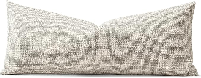 OTOSTAR Linen Throw Pillow Cover Set of 1 Decorative Long Lumbar Pillowcase Rectangle Cushion Cover 14x36 Inch for Home Decor Sofa Bedroom Car 35 x 90CM Khaki