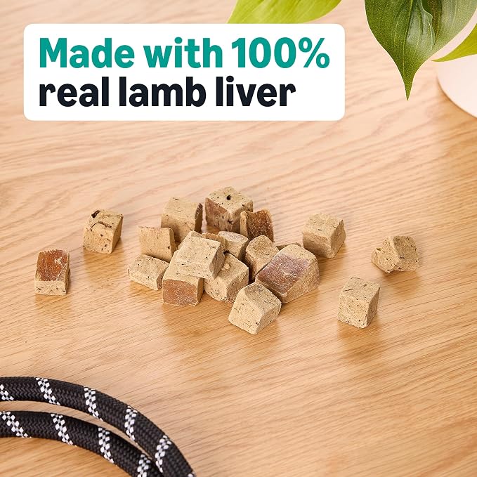 Amazon Basics Freeze-Dried Raw Single Ingredient Dog Treats, Lamb Liver, High Protein, Healthy Training Treats or Meal Topper for All Dogs, Grain-Free, 3.3oz (Previously Wag) (Pack of 2)