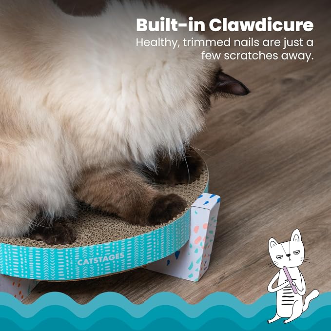 Catstages Scratch,Snuggle & Rest – 2‑in‑1 Indoor Cat Scratcher & Elevated Cat Lounger,Catnip Included,(Pack of 6)