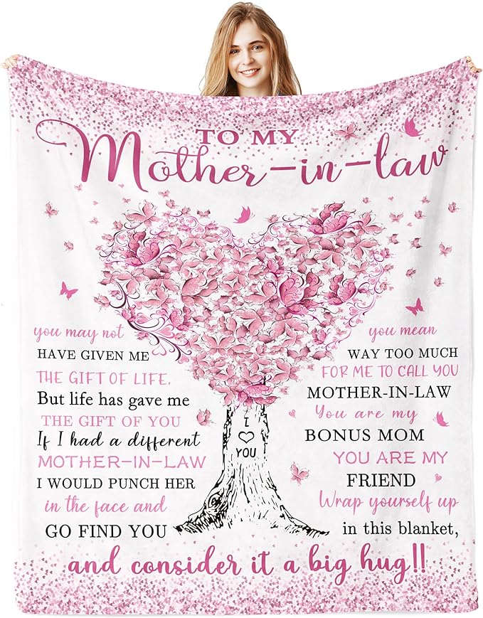 Mother in Law Gifts, Mother in Law Birthday Wedding Gifts, Birthday Gift for Mothers in Law Christmas Mothers Day Blanket 60"x 50"
