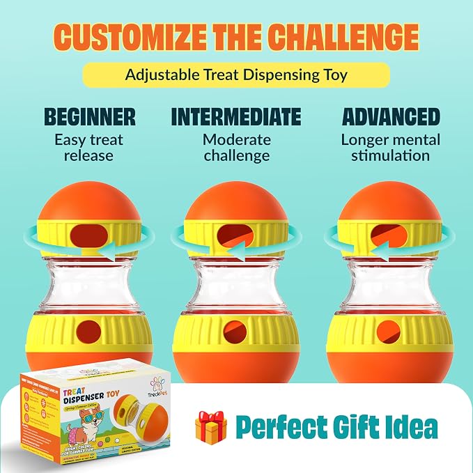 Dog Treat Dispenser Toy interactive-Treat puzzle toys for dogs mental stimulation-puzzle feeder dog & cognitive toys for dogs–Durable stimulating dog toys for Boredom-Limited Treat Dispensing Dog Toys
