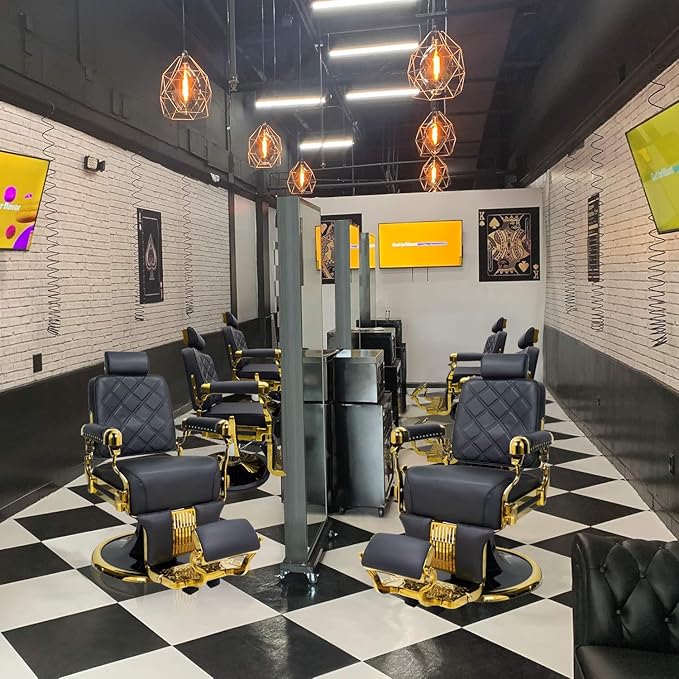 MYS Professional Barber Chair for Salon, Heavy Duty 700lbs Aluminum Hair Stylist Chair, Hydraulic Reclining with 360° Swivel for Tattoo & Beauty,8817 Silver