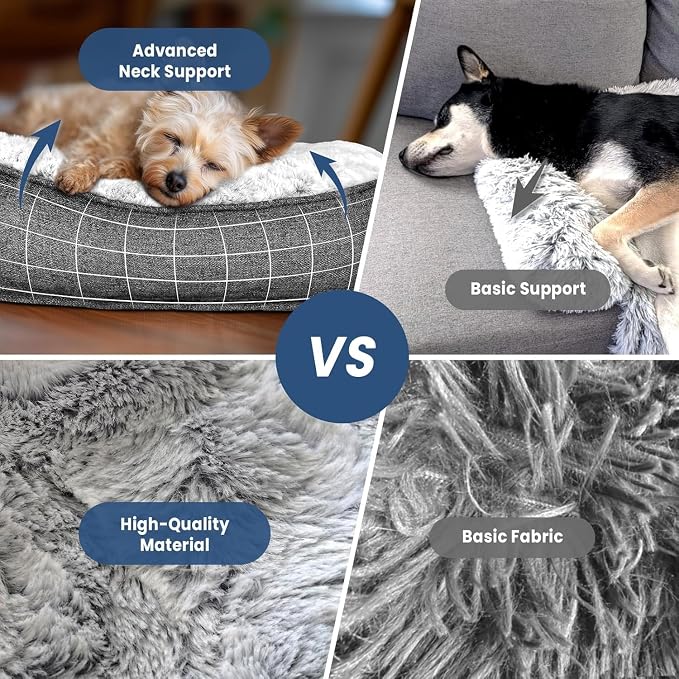 Calming Extra Large Dog Bed for Couch, 53 x 39.3 inch Removable Couch Cover for Dogs Washable, Non-Slip Fluffy Plush Dog Sofa Mat for Furniture Protector - Grey