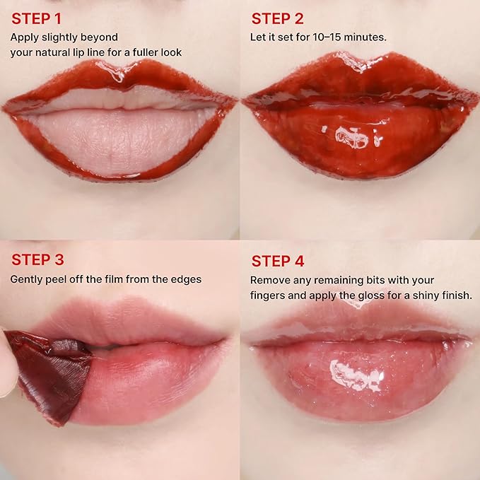 Peel Off Waterproof Lip Tattoo 6g - 24h Long Lasting Korean Lip Stain, Transfer Proof Matte Blush Red with plumping effect (Ballerina PInk)