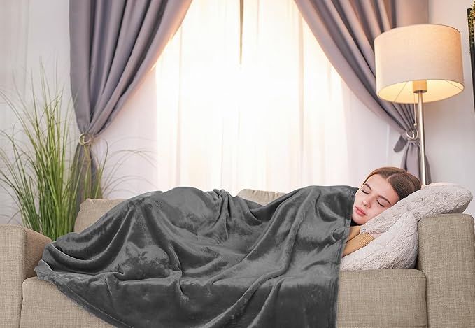 Utopia Bedding Ultra Soft Fleece Bed Blanket Twin Size Grey (60x80 Inches) | Microfiber Plush Lightweight Breathable Cozy Dorm Blanket Anti-Static, All Season Use, Gift for Women and Men
