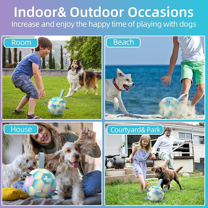 QDAN Herding Ball for Dogs, Soccer Interactive Toys for Large Dogs, 8 Inch